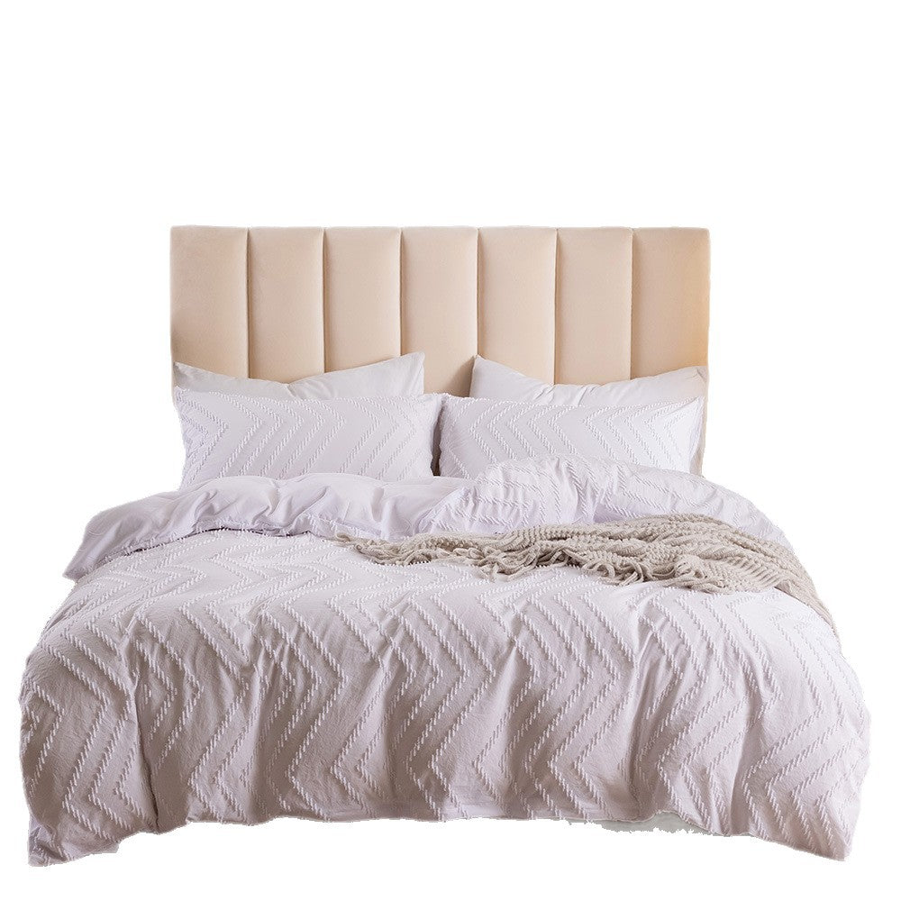 Tufted Bohemian Bedding Set with 1 Comforter,  2 Pillowcases