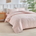 Tufted Bohemian Bedding Set with 1 Comforter,  2 Pillowcases