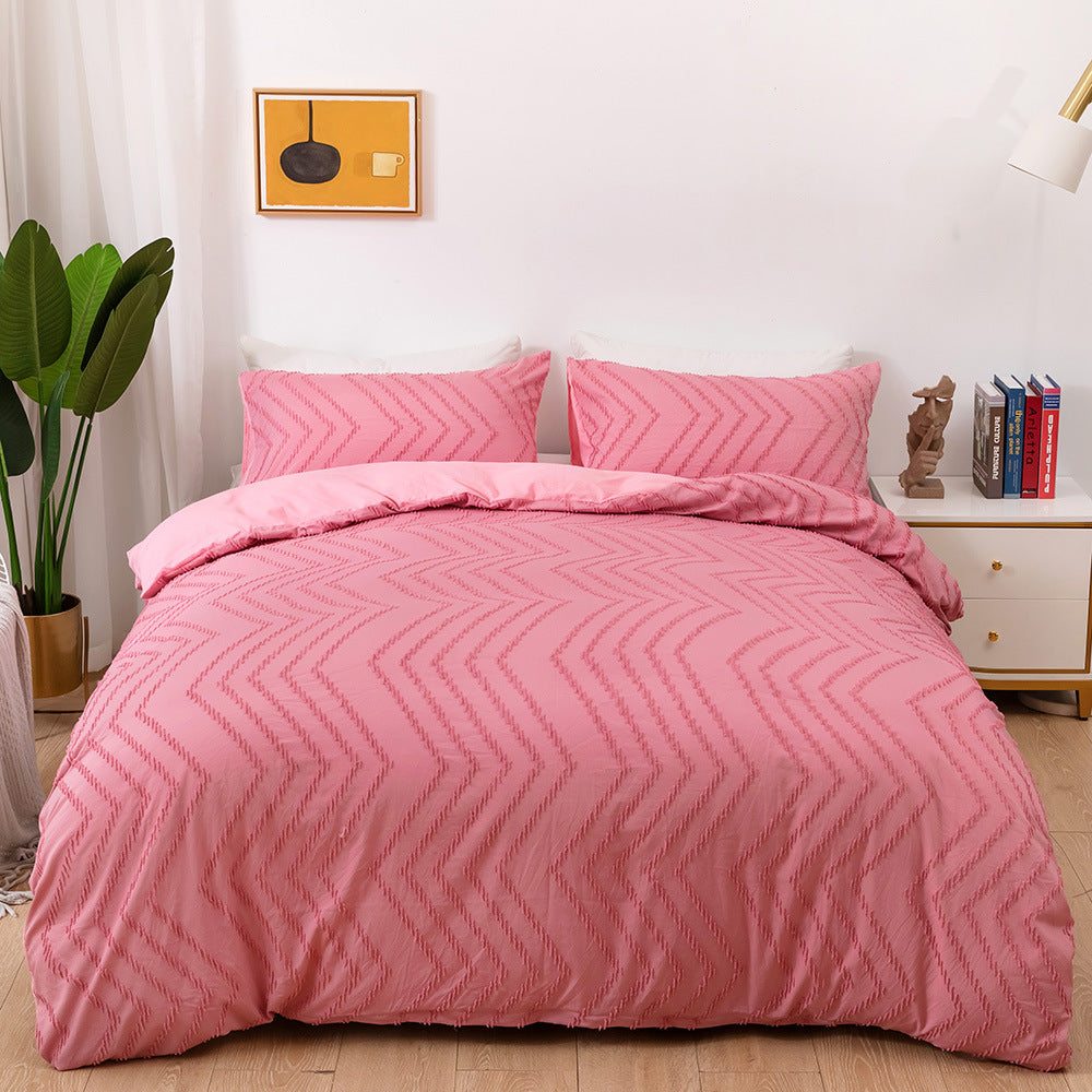 Tufted Bohemian Bedding Set with 1 Comforter,  2 Pillowcases