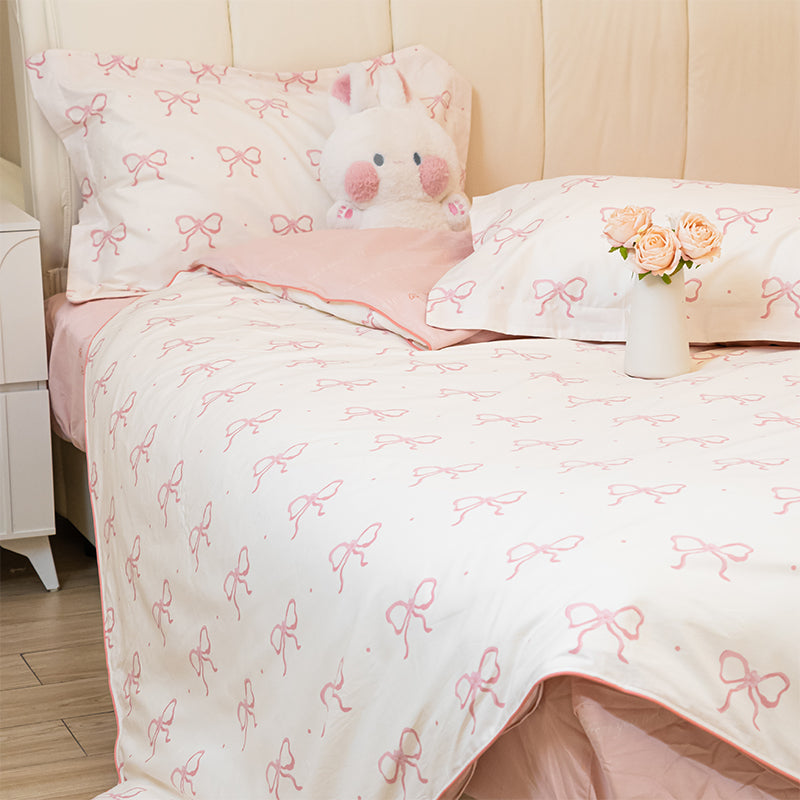 Pink Butterfly Cotton Bedding Set