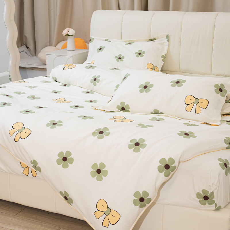 Floral Cotton Bedding Set Four Piece Suit