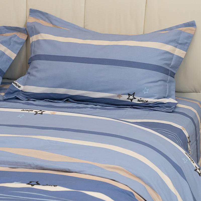 Blue Stripe 100% Cotton Bedding 4 Piece Set