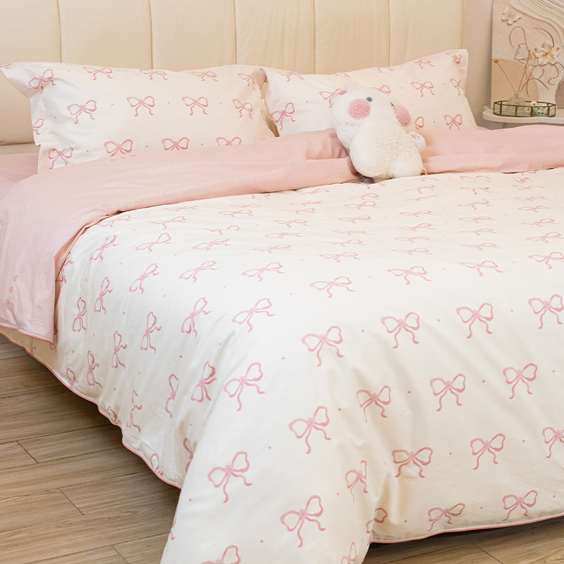 Pink Butterfly Cotton Bedding Set