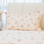 Rabbit Flowers Cotton Duvet Cover & Sham Set