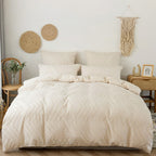 Tufted Bohemian Bedding Set with 1 Comforter,  2 Pillowcases