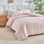 Tufted Bohemian Bedding Set with 1 Comforter,  2 Pillowcases