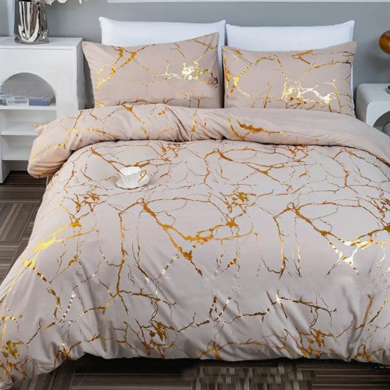 Gilded Marble Pattern Duvet Set
