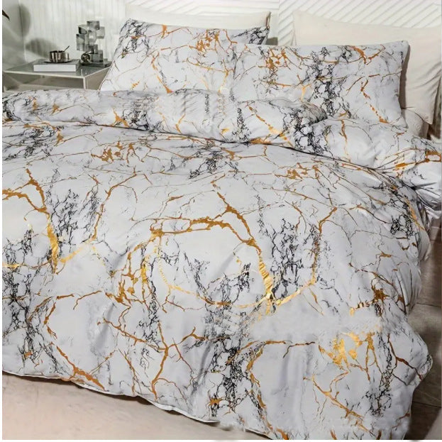 Gilded Marble Pattern Duvet Set